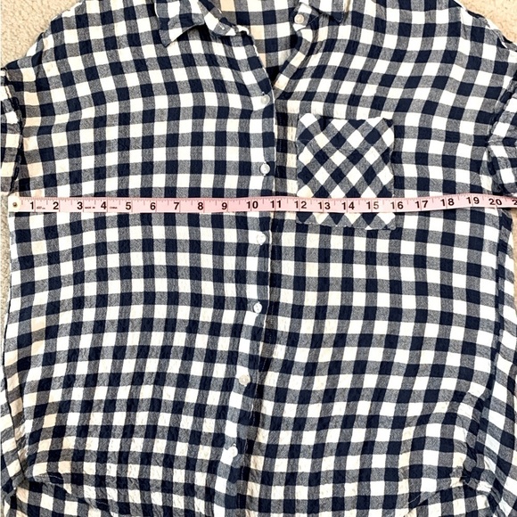 Jane + Delancey Shirt Button Down Short Sleeve Women Blue White Small - Picture 3 of 7